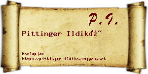 Pittinger Ildikó névjegykártya